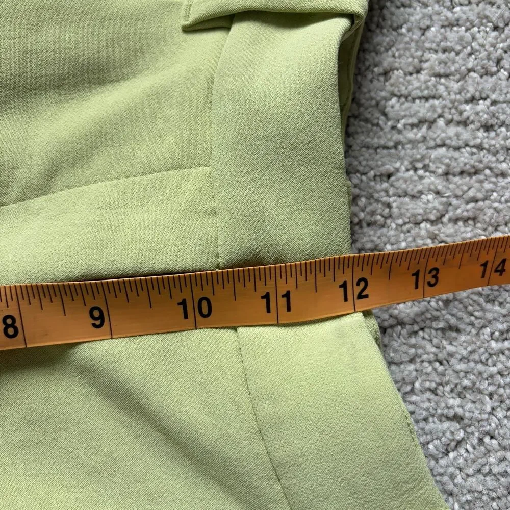 Abercrombie & Fitch Crepe Tailored Ultra Wide Leg Pants Size 28 Lime Green - Picture 11 of 12